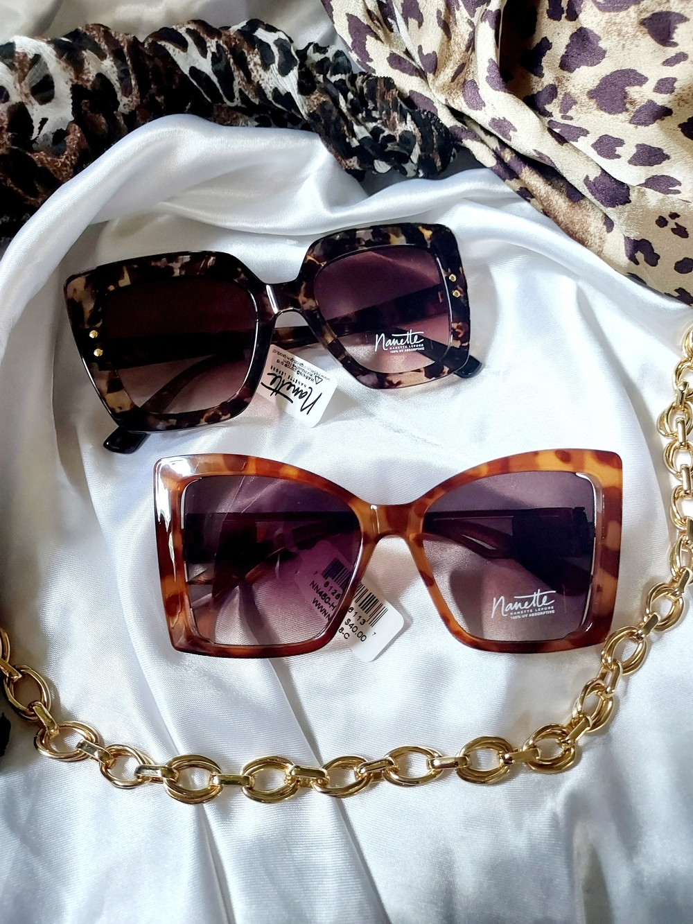 Nannette Oversized Tortoiseshell Sunglasses in Dark and Light Brown